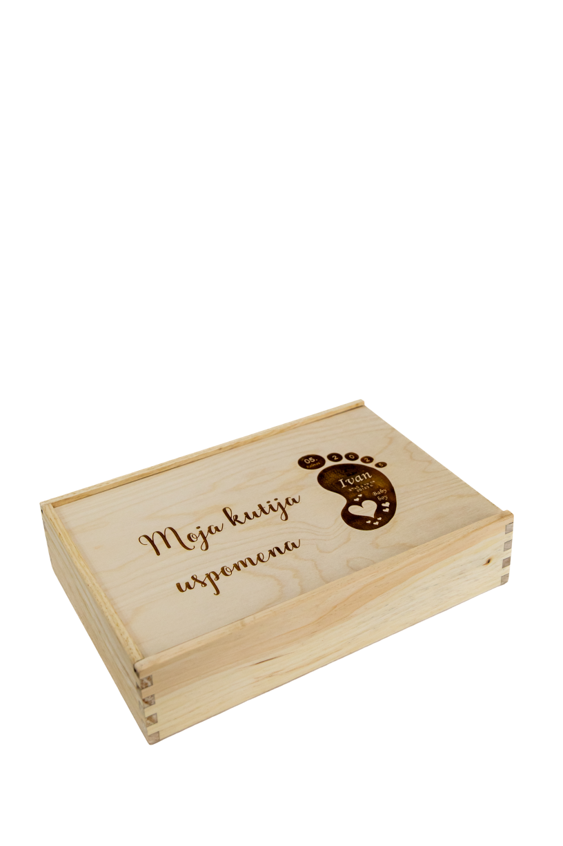 Drvena kutija za krsni set natur s gravurom Km-106Ks - Slika 4