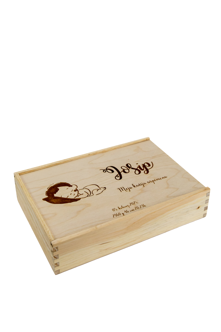 Drvena kutija za krsni set natur s gravurom Km-106Ks - Slika 5
