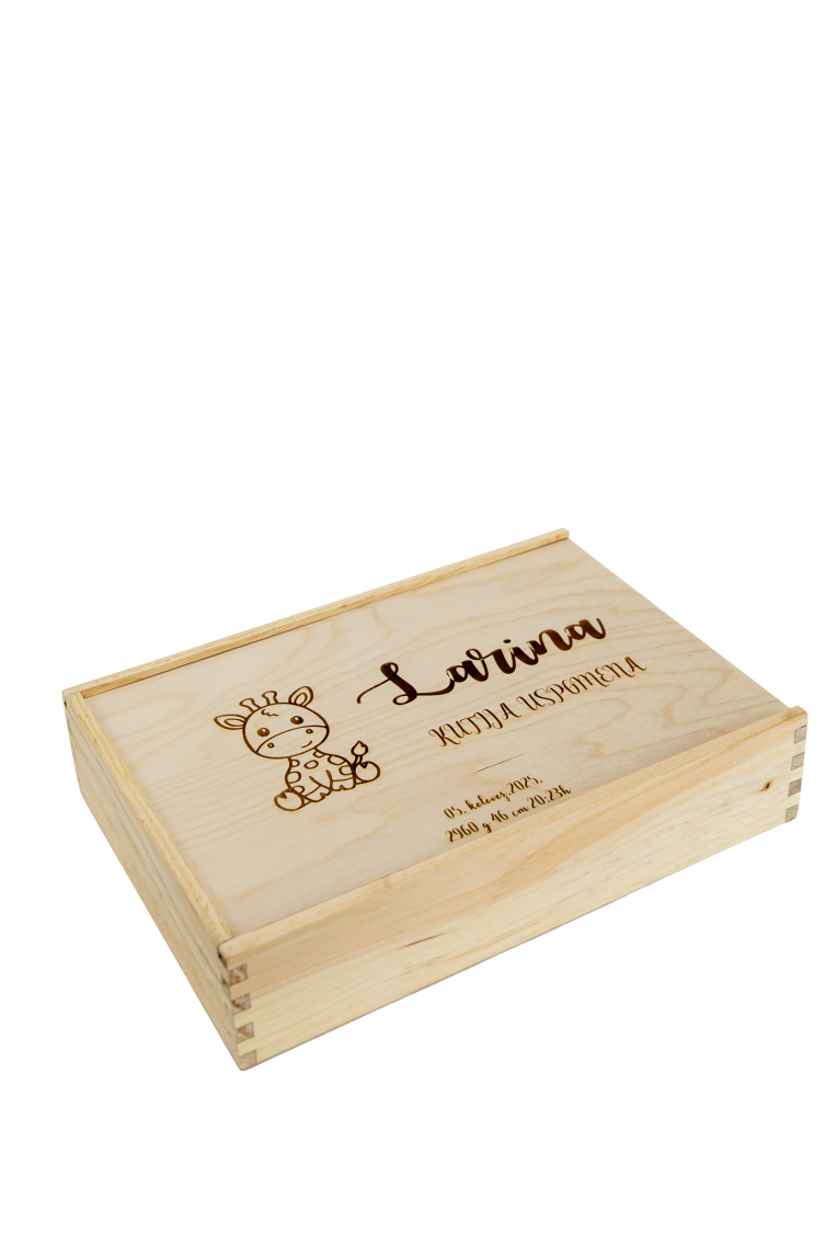 Drvena kutija za krsni set natur s gravurom Km-106Ks - Slika 2