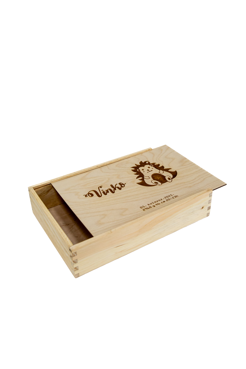 Drvena kutija za krsni set natur s gravurom Km-106Ks - Slika 3